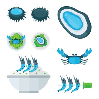 Deniz ürünleri Infographic vektörel çizimler eps 10 Tasarla