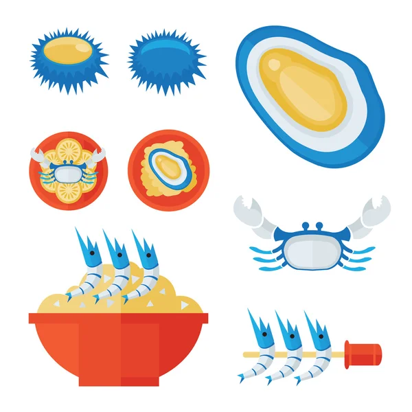 Desenho de vetores infográficos de frutos do mar eps 10 — Vetor de Stock