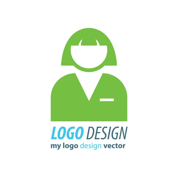 Logotipo avatar empresa cor verde —  Vetores de Stock