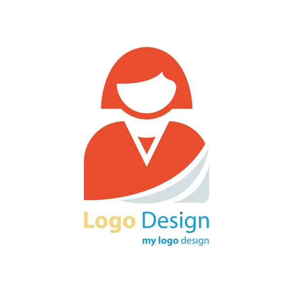 Бизнес аватар логотип оранжевый цвет — стоковый вектор