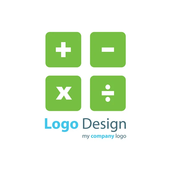 Calcolatrice logo Design colore verde — Vettoriale Stock