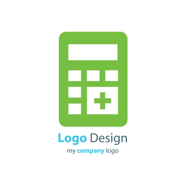 Calculatrice logo couleur verte — Image vectorielle