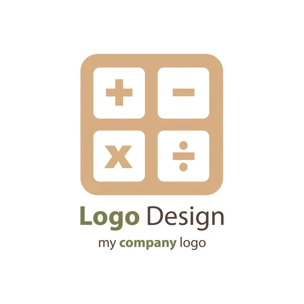 Design calculadora logotipo cor marrom —  Vetores de Stock