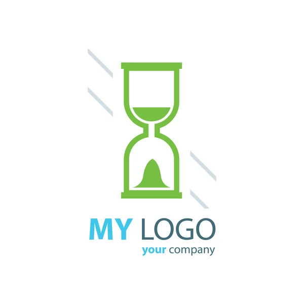 Hourglass logo  green color — Stock Vector