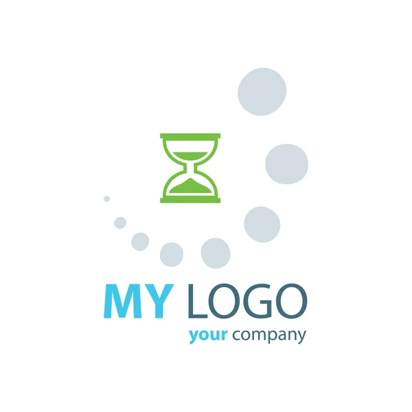 Design ampulheta logotipo cor verde —  Vetores de Stock