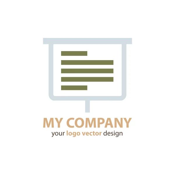 Apresentação Design do logotipo marrom, cor verde —  Vetores de Stock