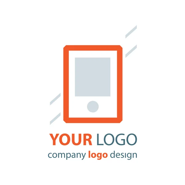 Telefon logo turuncu vektör tasarımı — Stok Vektör