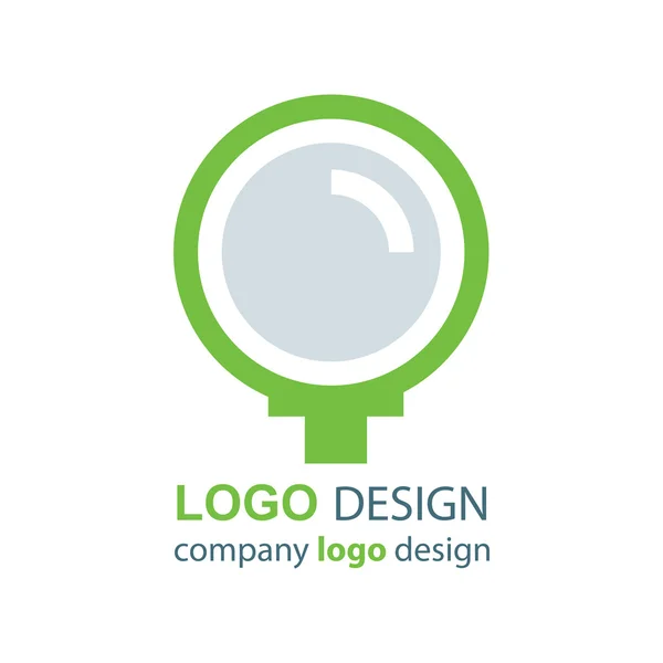 Lupa logo vector verde — Vector de stock