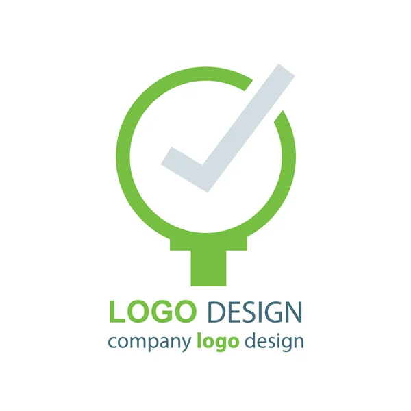 Lupa design logotipo de vidro verde —  Vetores de Stock