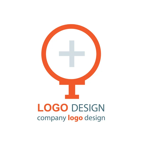 Лупа логотип оранжевый — стоковый вектор