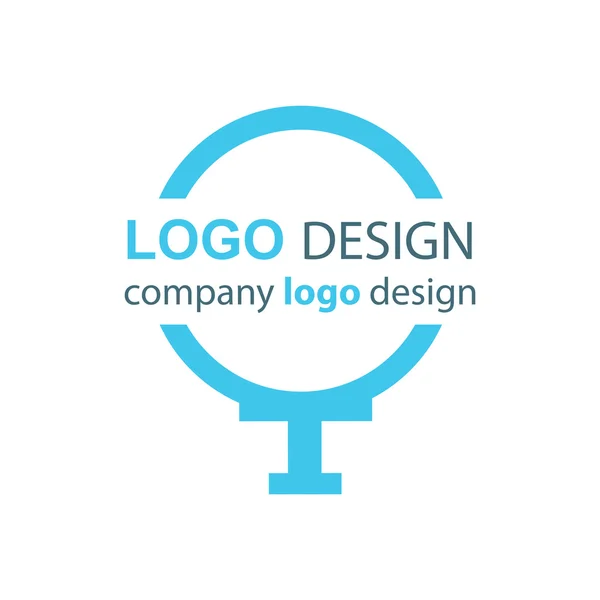 Diseño lupa logo azul — Archivo Imágenes Vectoriales