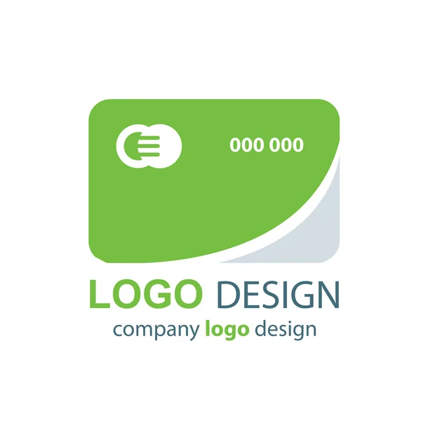 Tarjeta logo diseño verde — Archivo Imágenes Vectoriales