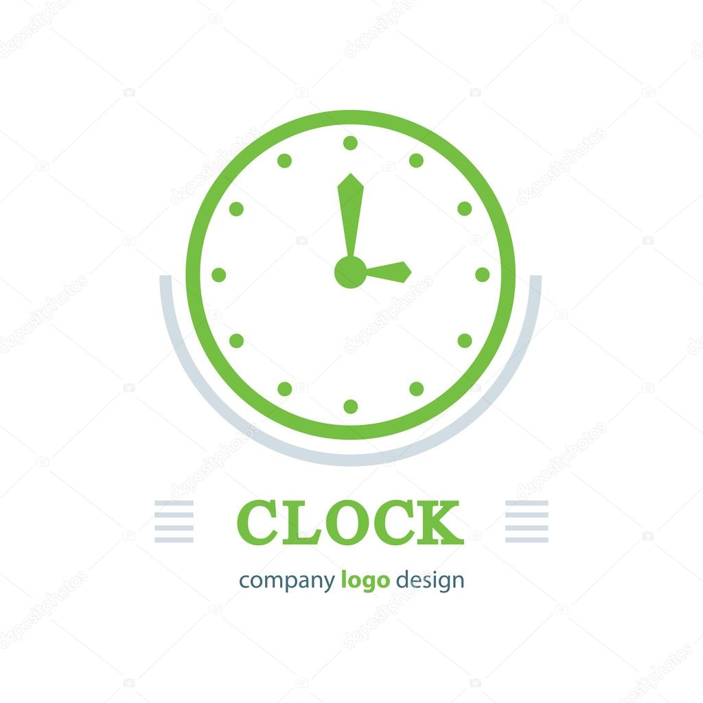 Clock logo template green color