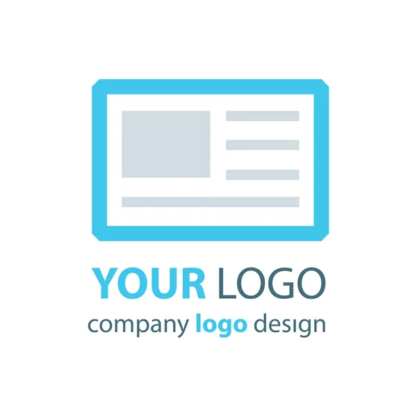 Logotipo tablet logotipo azul — Vetor de Stock