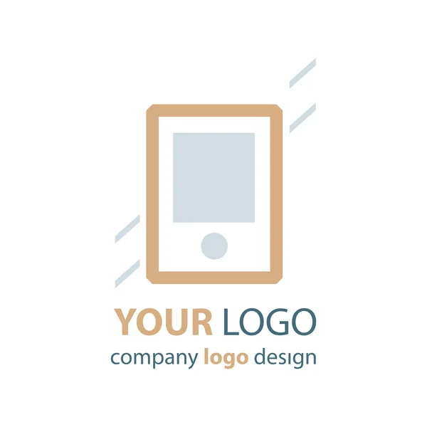 Logo del teléfono marrón vector de diseño — Archivo Imágenes Vectoriales