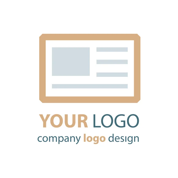 Logo de comprimé design vectoriel brun — Image vectorielle
