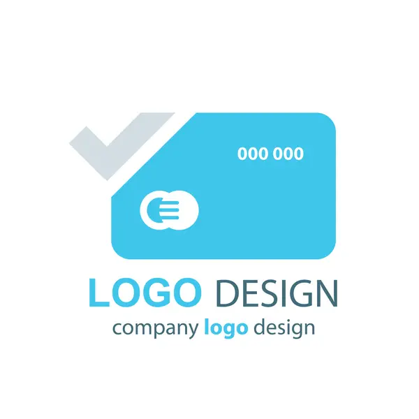 Logotipo do cartão design vetor azul —  Vetores de Stock