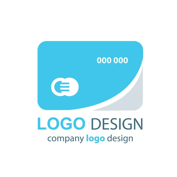 Kort logo design blå design — Stock vektor