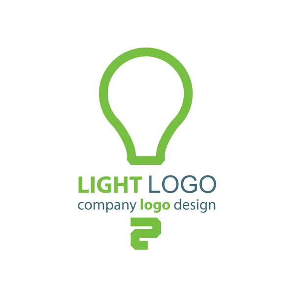 Design logo leggero design verde — Vettoriale Stock