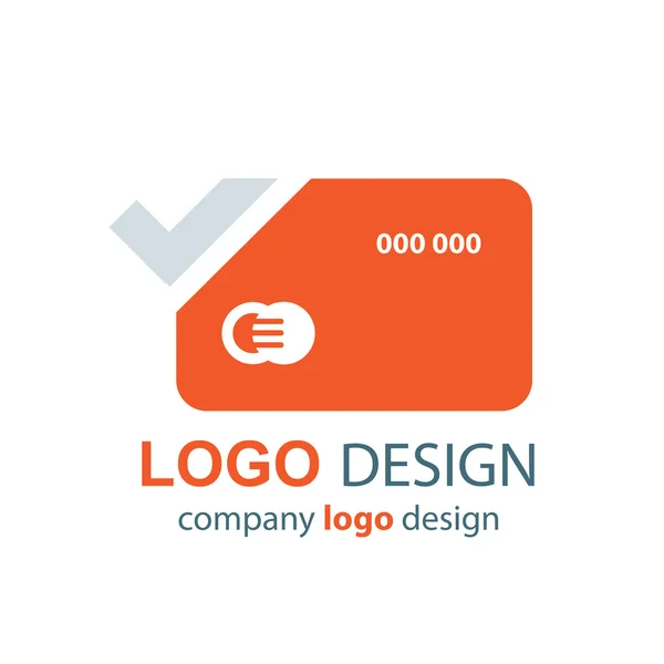 Logotipo do cartão design laranja vetor —  Vetores de Stock