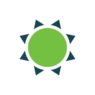 Güneş simge vektör yeşil