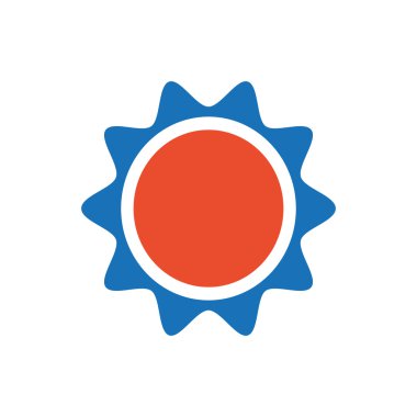 Güneş simgesi tasarım mavi ve turuncu 