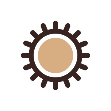 Tasarım güneş simgesi kahverengi renk