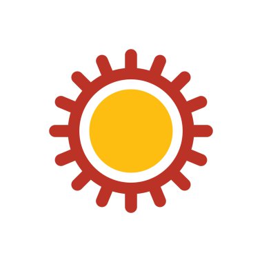 Tasarım güneş simgesi sarı ve kırmızı renk