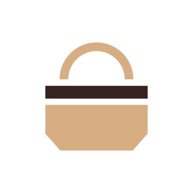 kağıt çanta simgesi dizayn kahverengi renk