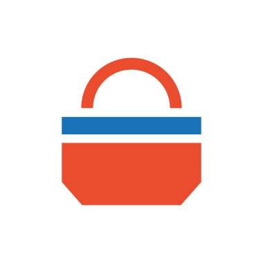 kağıt çanta simgesi tasarım mavi ve turuncu 