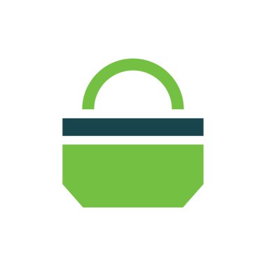 kağıt çanta simgesi tasarım yeşil