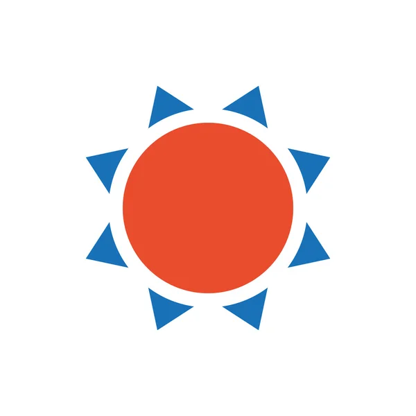 Vetor de ícone do sol azul e laranja — Vetor de Stock