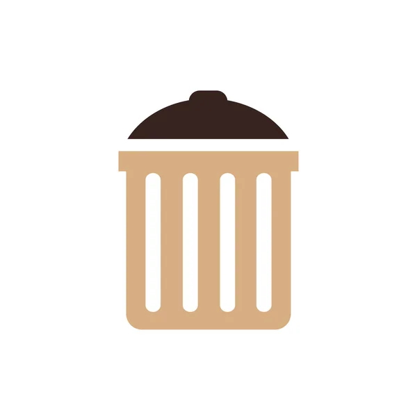 Bin Icon Vektor braune Farbe — Stockvektor