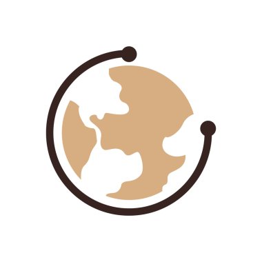 Earth simgesini dizayn kahverengi renk