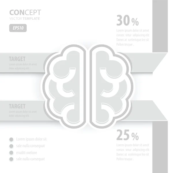 Lidský mozek koncept bílá barva — Stockový vektor