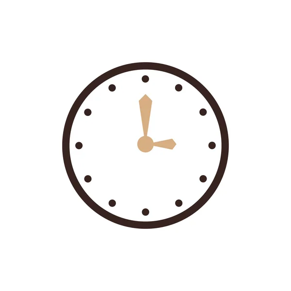 Vector reloj icono plano y logotipo de color marrón — Archivo Imágenes Vectoriales