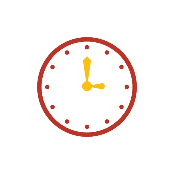 Vetor de relógio ícone plana e logotipo — Vetor de Stock