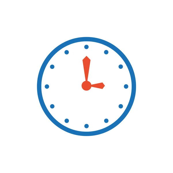 Vector reloj icono plano y logotipo azul, naranja — Archivo Imágenes Vectoriales