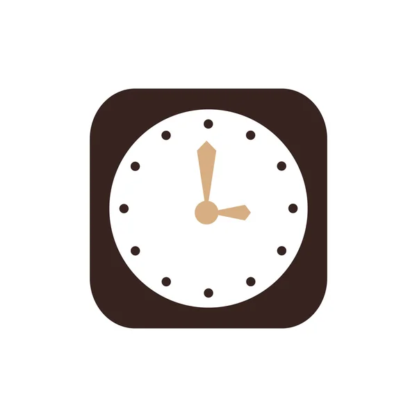 Reloj icono plano y logotipo vector de color marrón — Archivo Imágenes Vectoriales