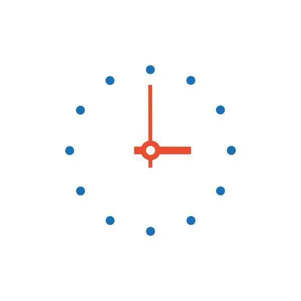 Reloj Icono plano y logotipo azul, naranja — Archivo Imágenes Vectoriales