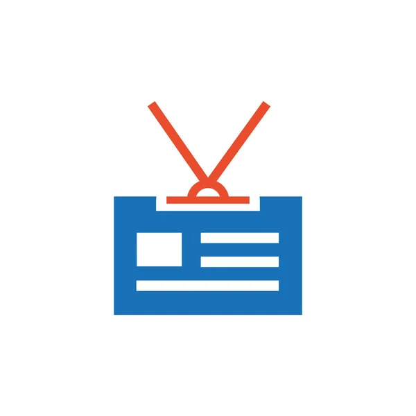 Ícone do cartão de identificação e logotipo vetor azul, laranja —  Vetores de Stock