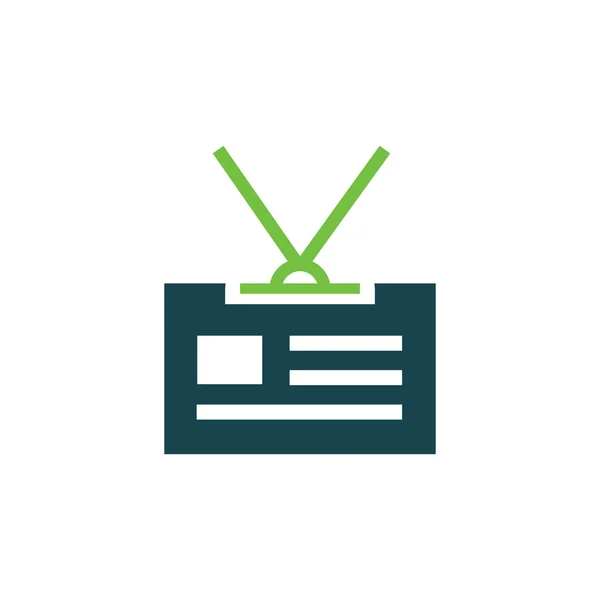 Ícone de cartão de identificação e logotipo vetor verde, cor azul —  Vetores de Stock