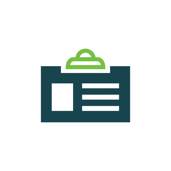 Ícone de cartão de identificação e logotipo Design verde, cor azul —  Vetores de Stock