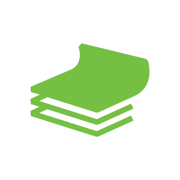 Vektor-Papier-Symbol und Logo grüne Farbe — Stockvektor