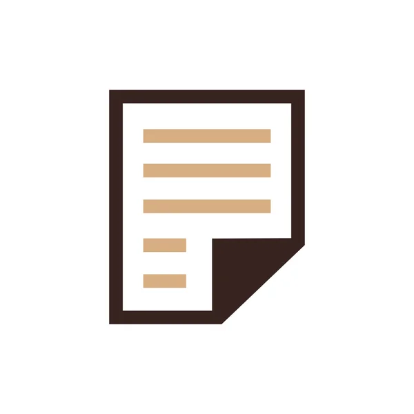 Ícone de papel e logotipo cor marrom —  Vetores de Stock