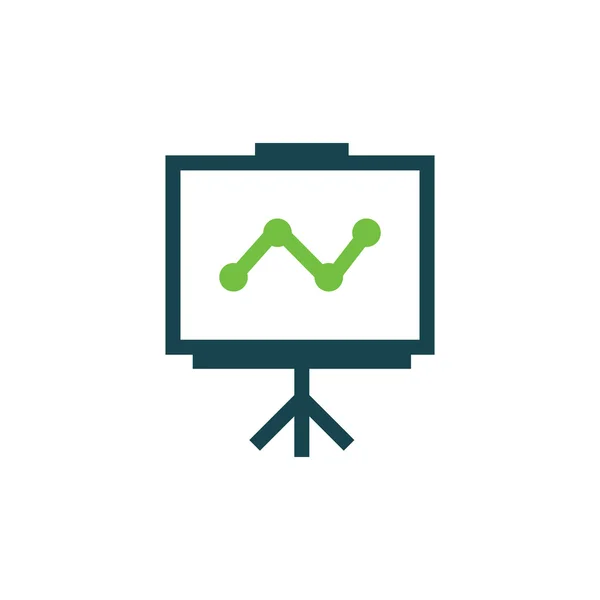 Design presentation Flat ikonen och Logo grön, blå färg — Stock vektor