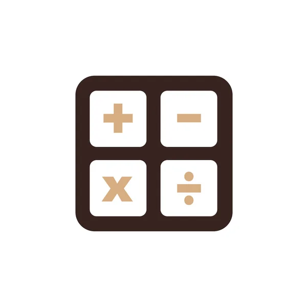 Számológép lapos design logo és ikon barna színű — Stock Vector