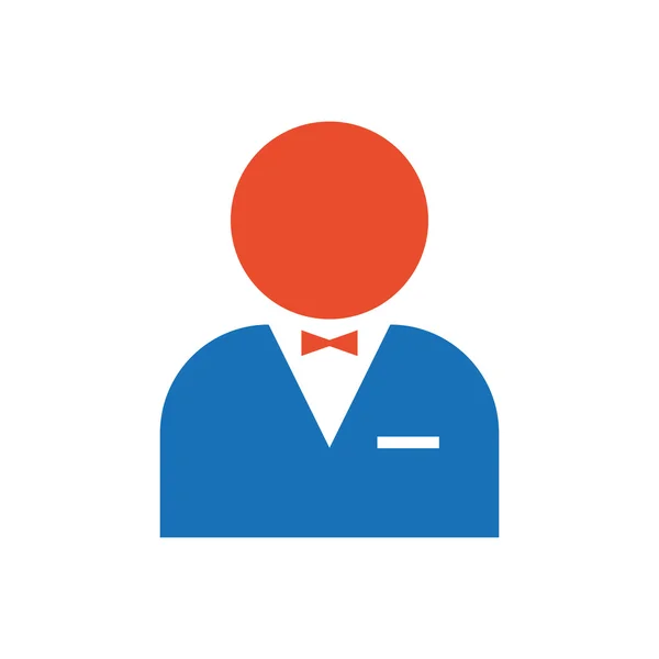 Uomo avatar Icona piatta e logo blu, arancione — Vettoriale Stock