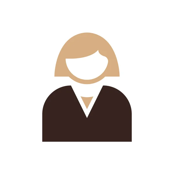 Avatar Flat ikonen och logotypen kvinna brun färg — Stock vektor