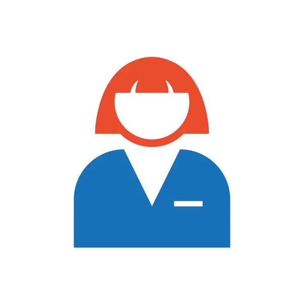 Kvinnan avatar Flat ikonen och Logo blå, orange — Stock vektor